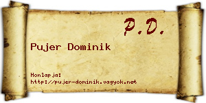 Pujer Dominik névjegykártya